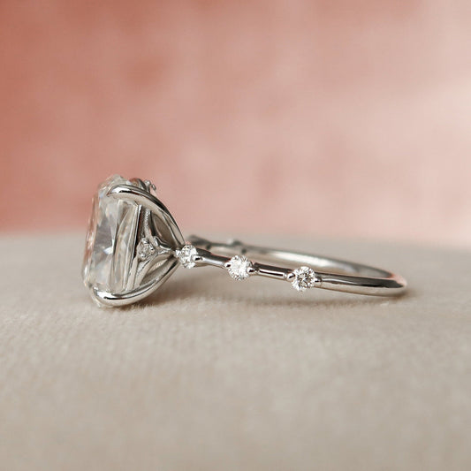 Marquise Cut Cluster Styled Lab Grown Bridal Ring Set