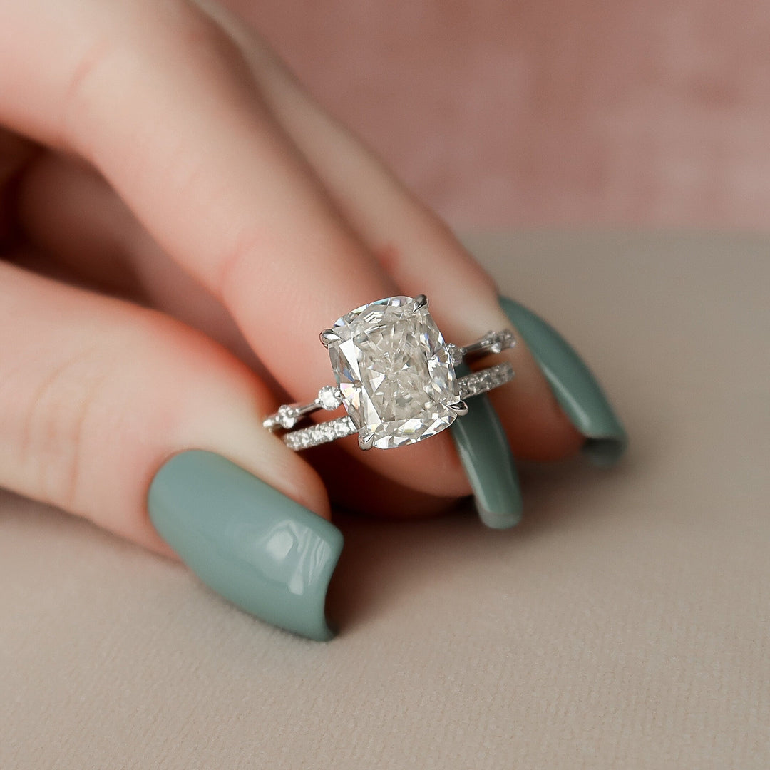 Marquise Cut Cluster Styled Lab Grown Bridal Ring Set