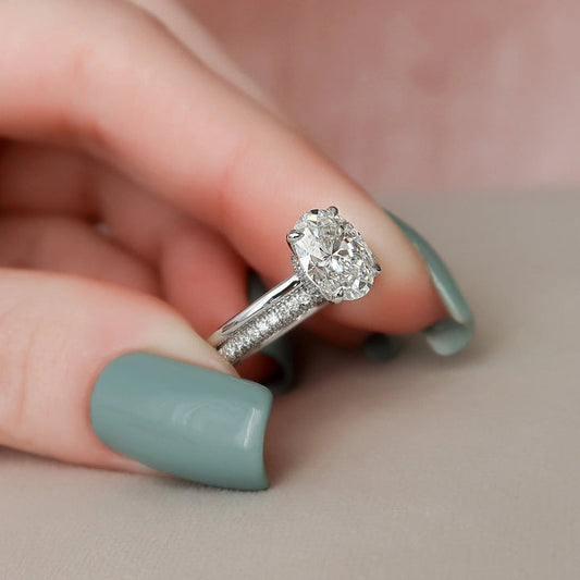 Marquise Cut Cluster Styled Lab Grown Bridal Ring Set