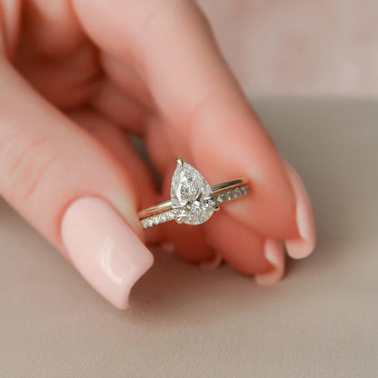 Marquise Cut Cluster Styled Lab Grown Bridal Ring Set