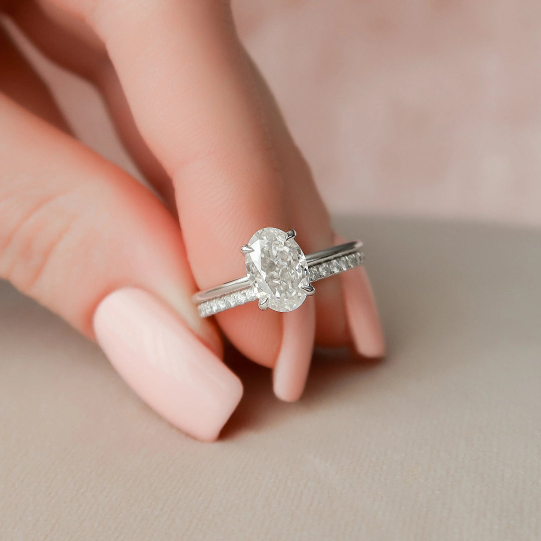 Marquise Cut Cluster Styled Lab Grown Bridal Ring Set
