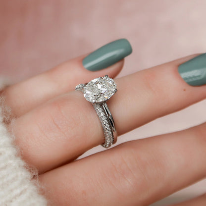 Marquise Cut Cluster Styled Lab Grown Bridal Ring Set