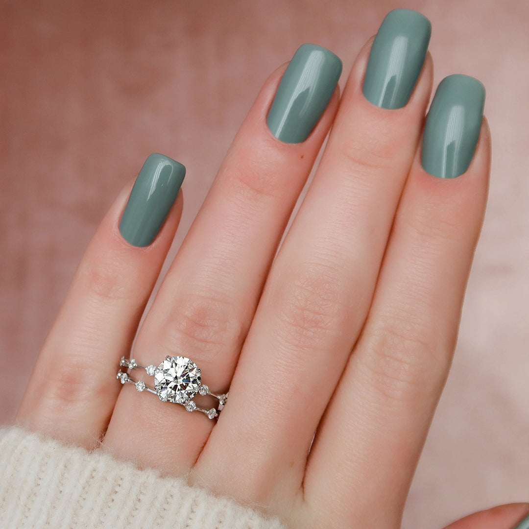 Marquise Cut Cluster Styled Lab Grown Bridal Ring Set