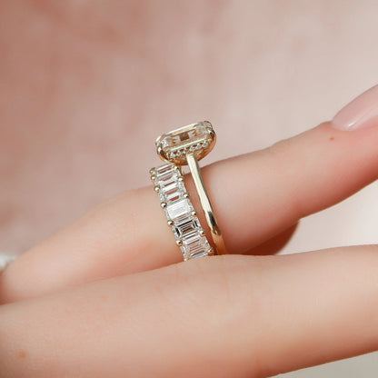 Marquise Cut Cluster Styled Lab Grown Bridal Ring Set