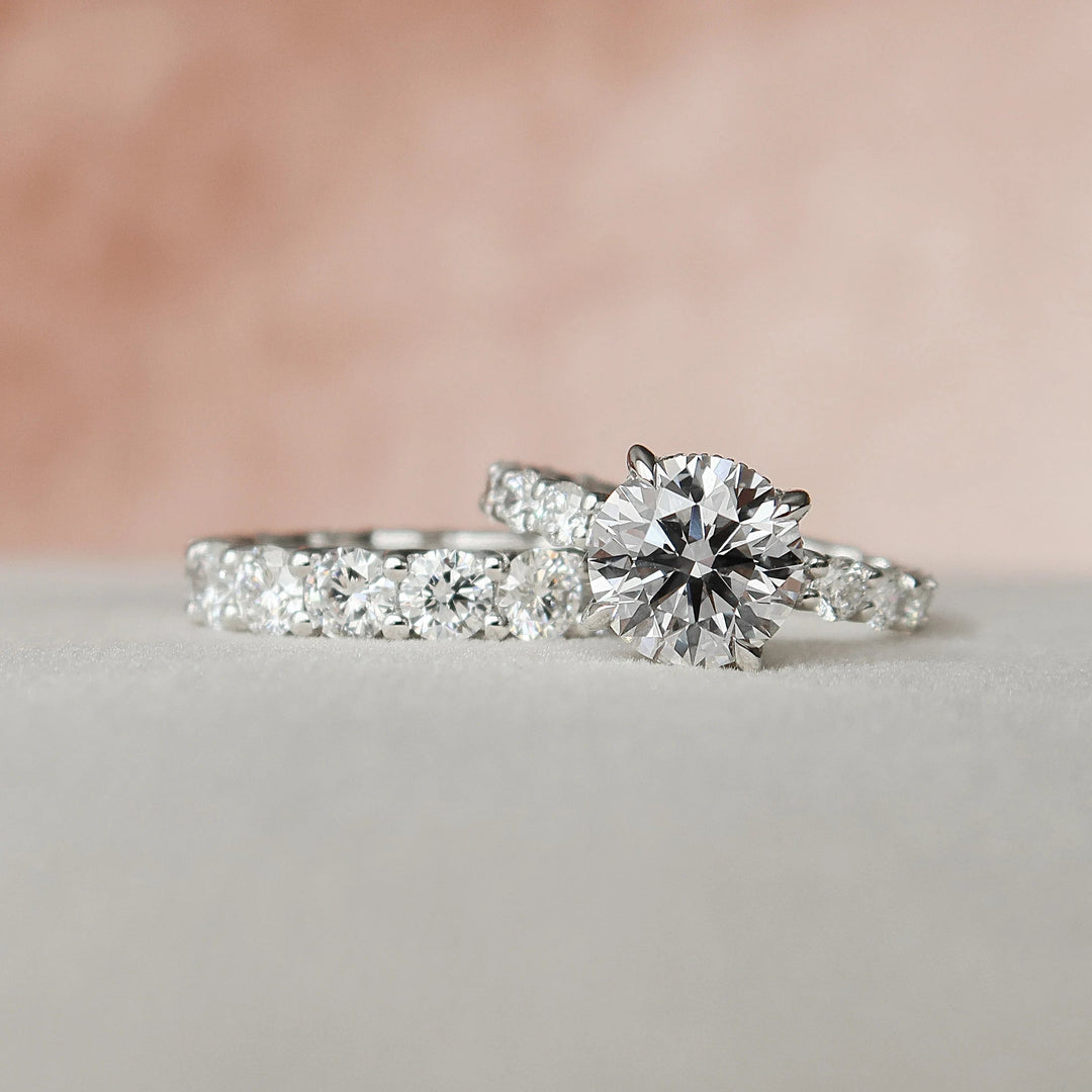 Marquise Cut Cluster Styled Lab Grown Bridal Ring Set