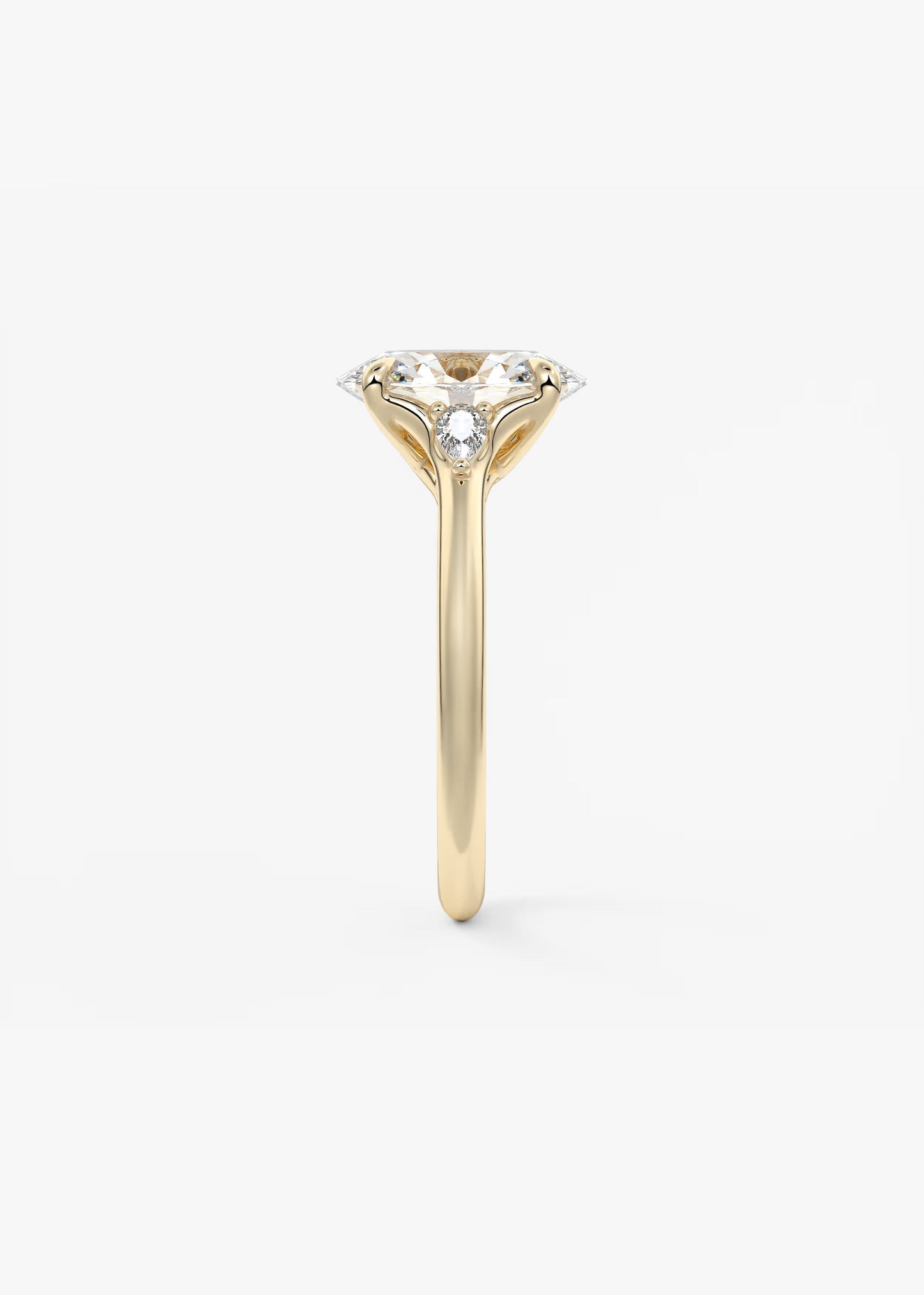 Oval Three Stone Lab Grown Diamond Engagement Ring