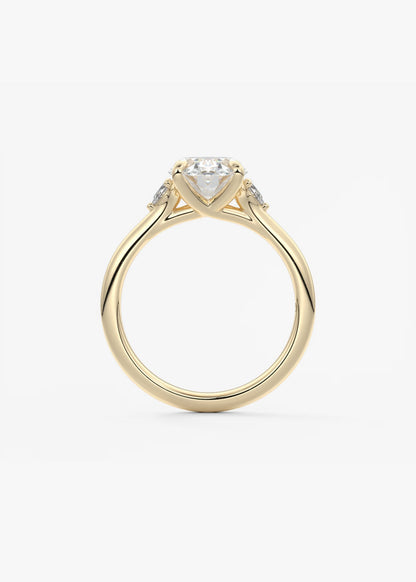 Oval Three Stone Lab Grown Diamond Engagement Ring