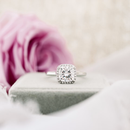Marquise Cut Cluster Styled Lab Grown Diamond Engagement Ring