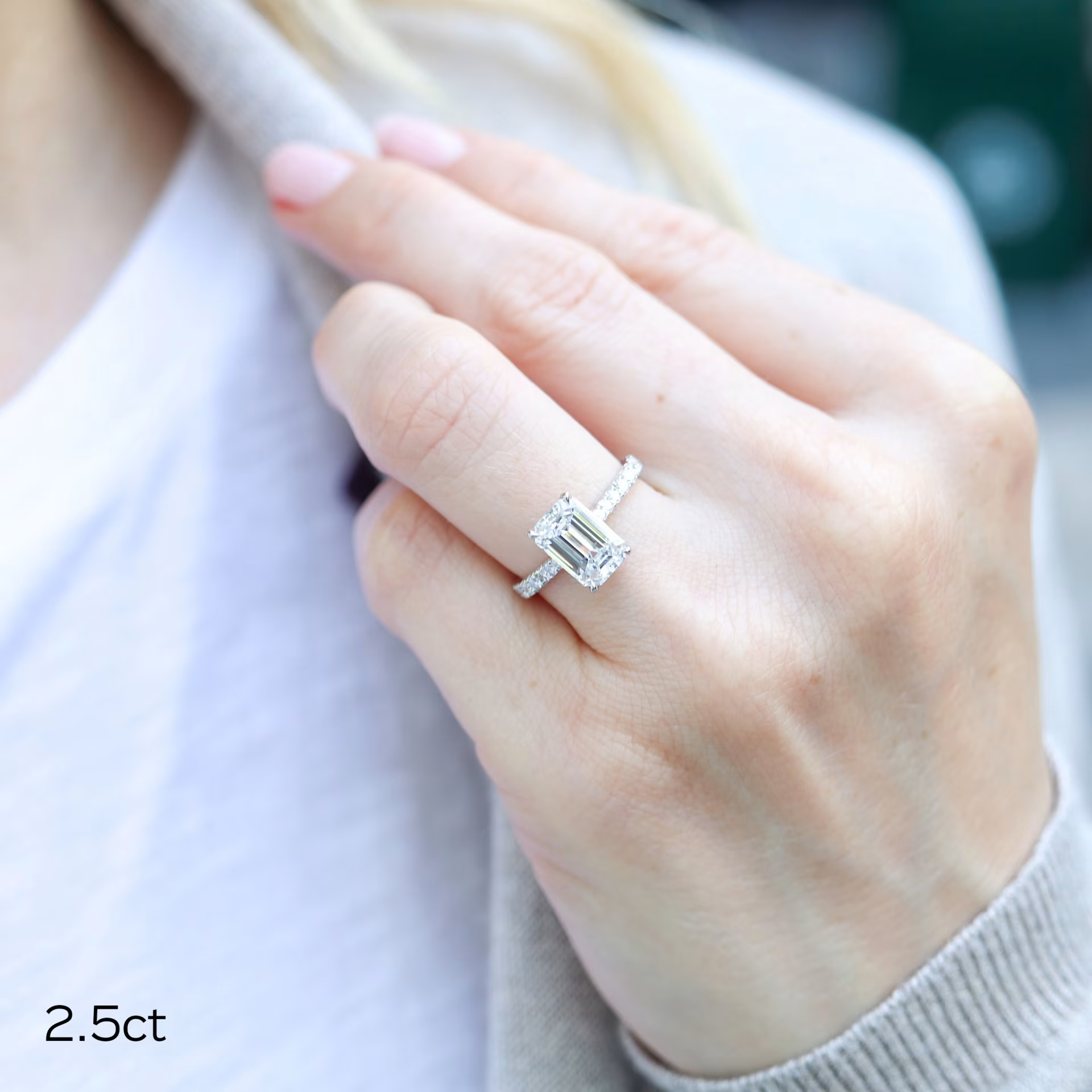 Marquise Cut Cluster Styled Lab Grown Diamond Engagement Ring