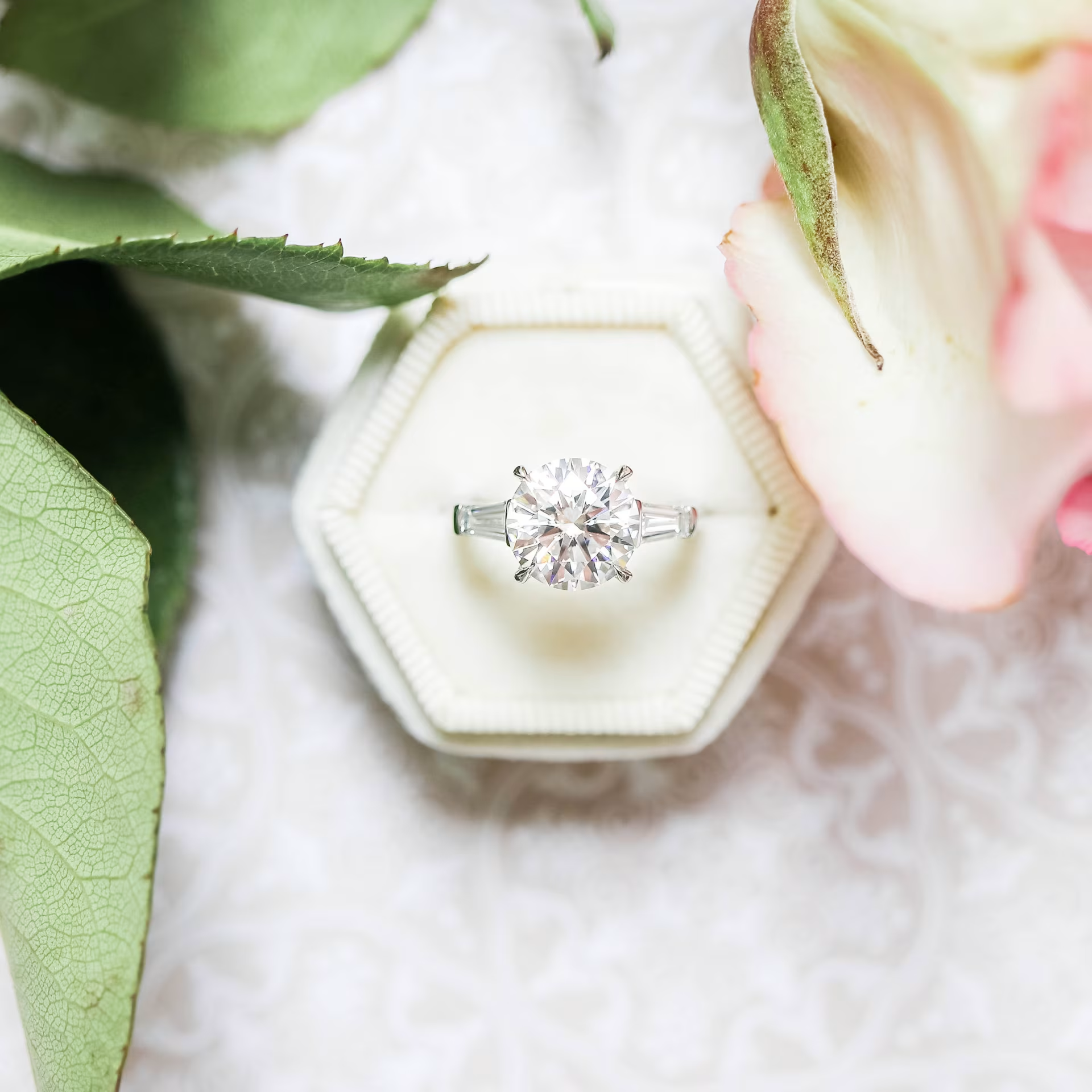 Marquise Cut Cluster Styled Lab Grown Diamond Engagement Ring