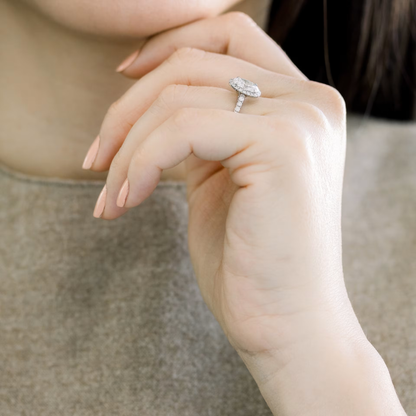 Marquise Cut Cluster Styled Lab Grown Diamond Engagement Ring