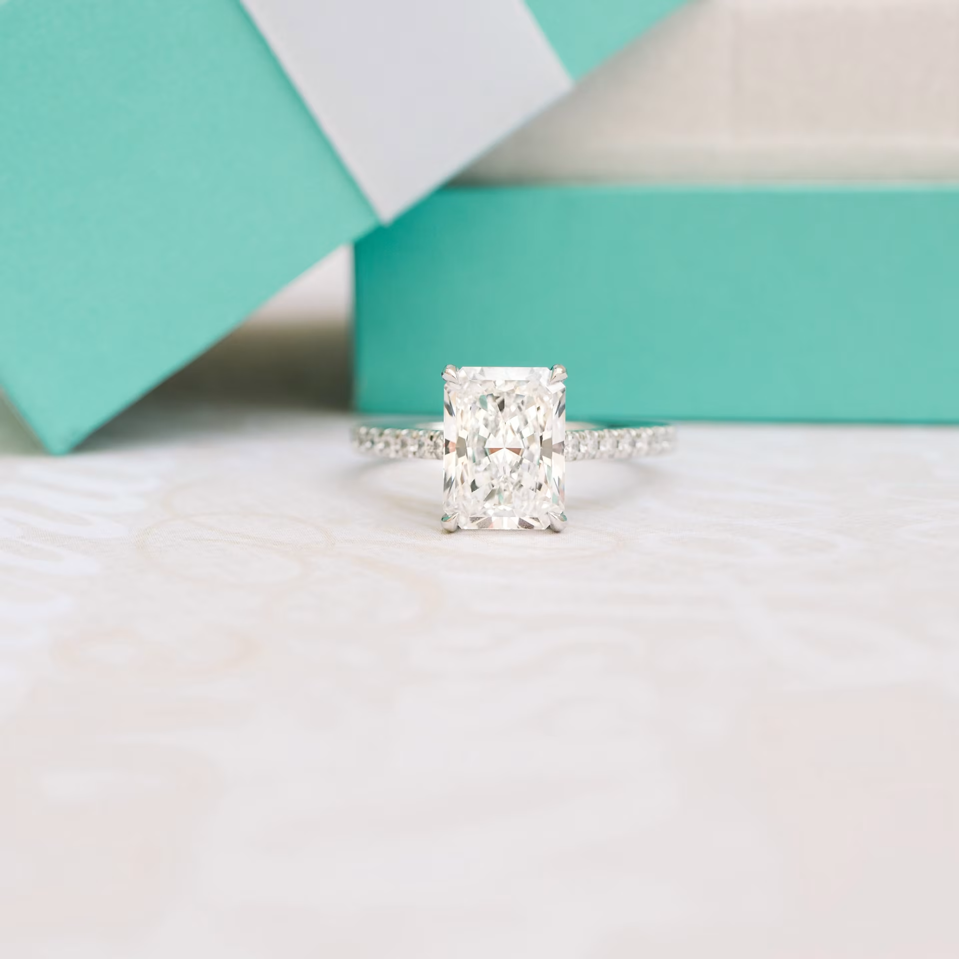 Marquise Cut Cluster Styled Lab Grown Diamond Engagement Ring