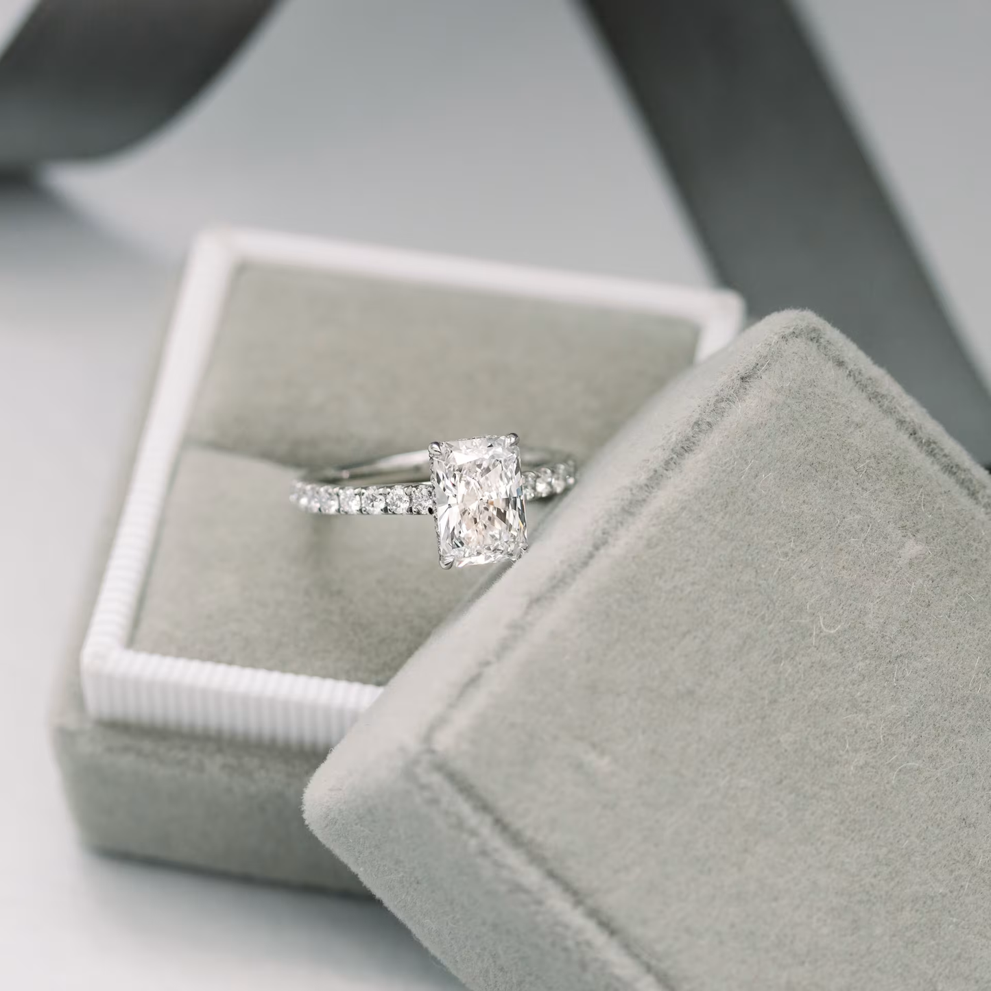 Marquise Cut Cluster Styled Lab Grown Diamond Engagement Ring