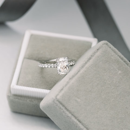 Marquise Cut Cluster Styled Lab Grown Diamond Engagement Ring