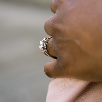 Marquise Cut Cluster Styled Lab Grown Diamond Engagement Ring