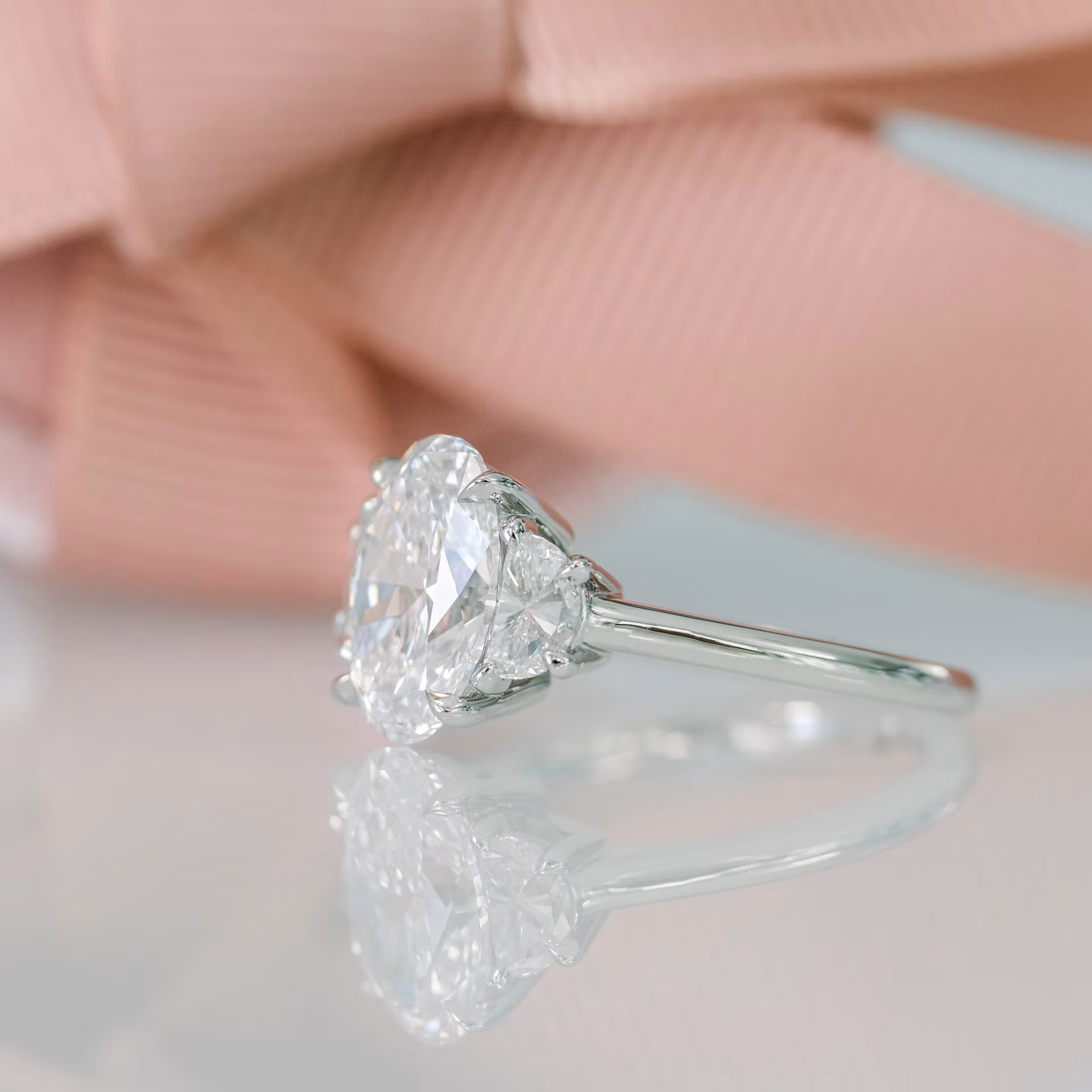 Marquise Cut Cluster Styled Lab Grown Diamond Engagement Ring