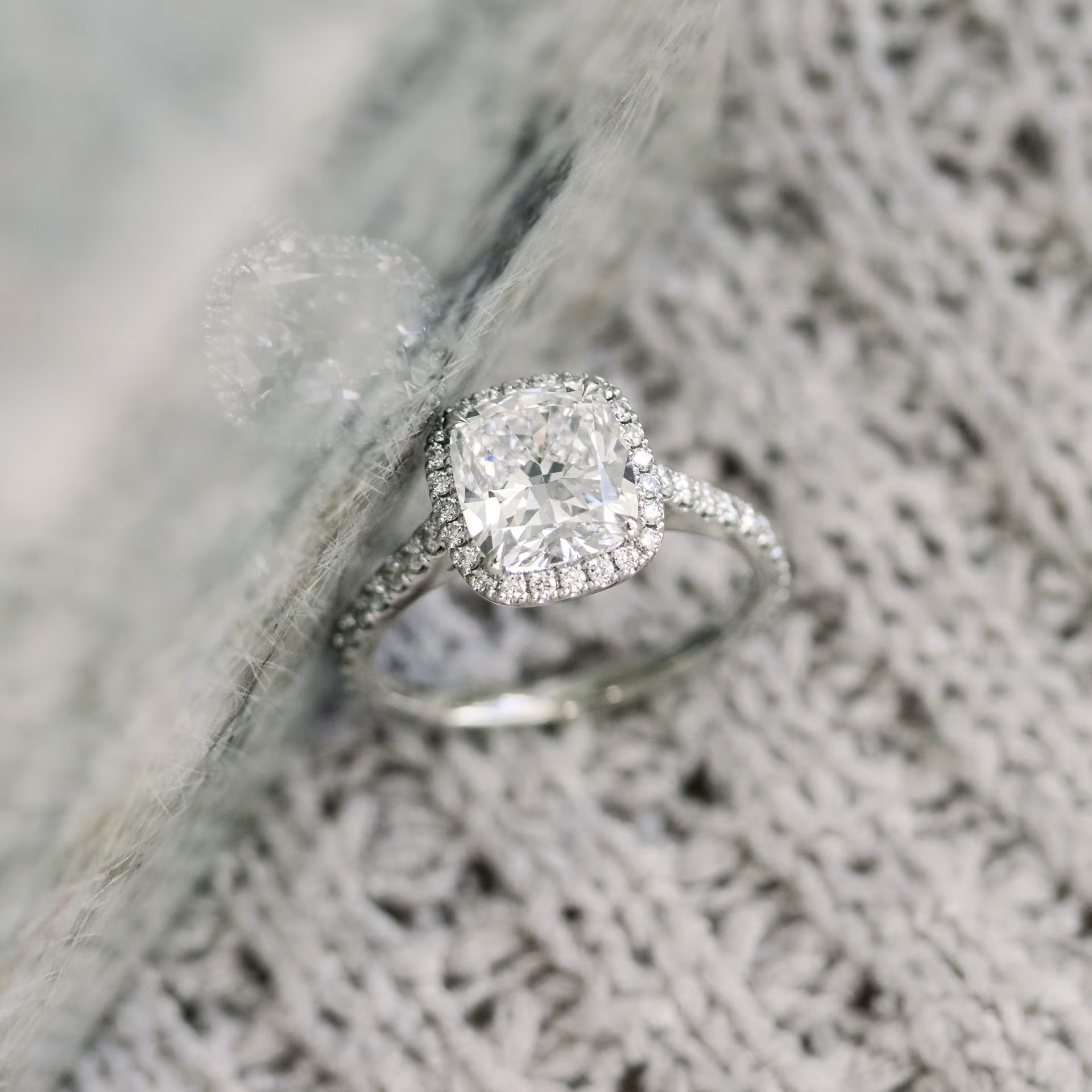 Marquise Cut Cluster Styled Lab Grown Diamond Engagement Ring
