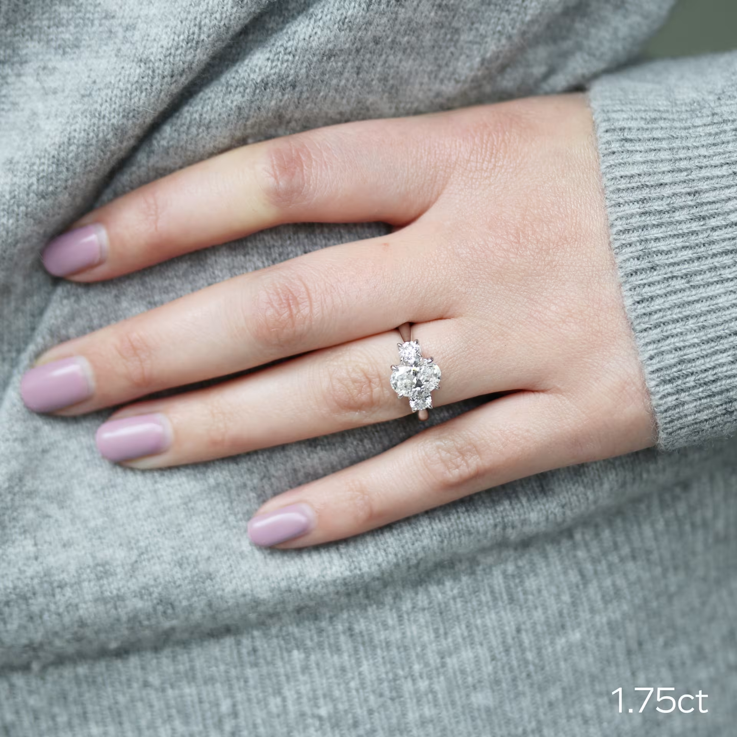 Marquise Cut Cluster Styled Lab Grown Diamond Engagement Ring