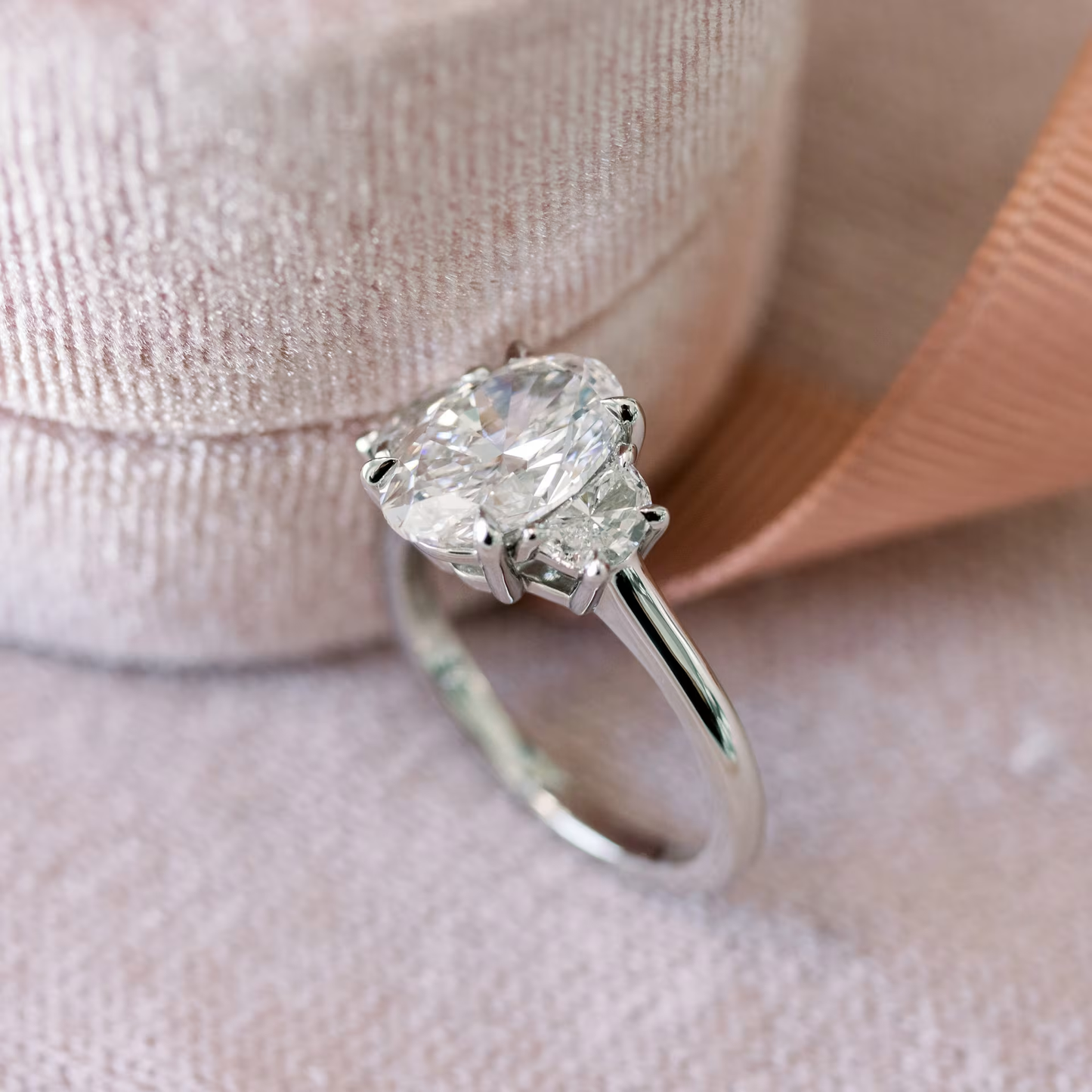 Marquise Cut Cluster Styled Lab Grown Diamond Engagement Ring