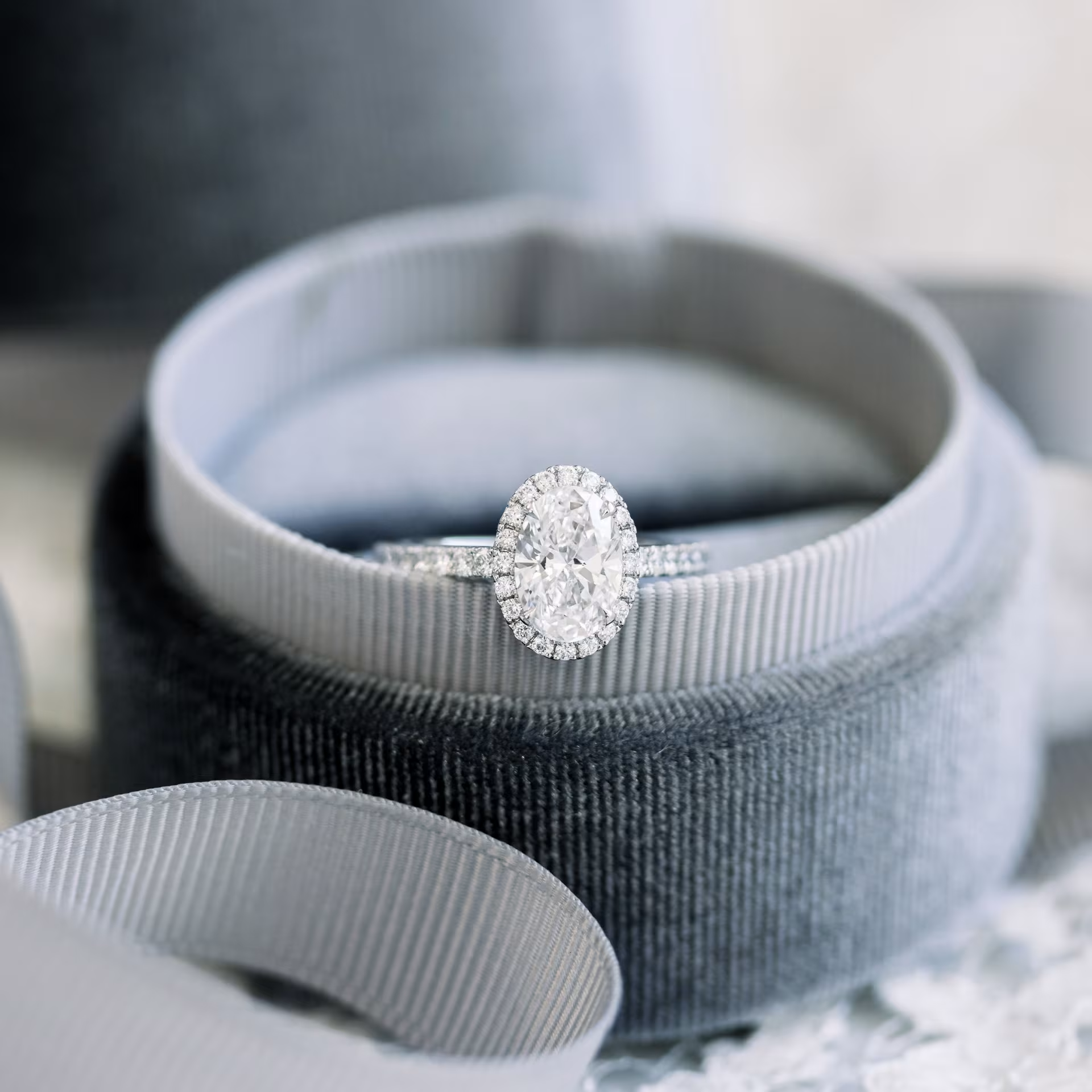Marquise Cut Cluster Styled Lab Grown Diamond Engagement Ring