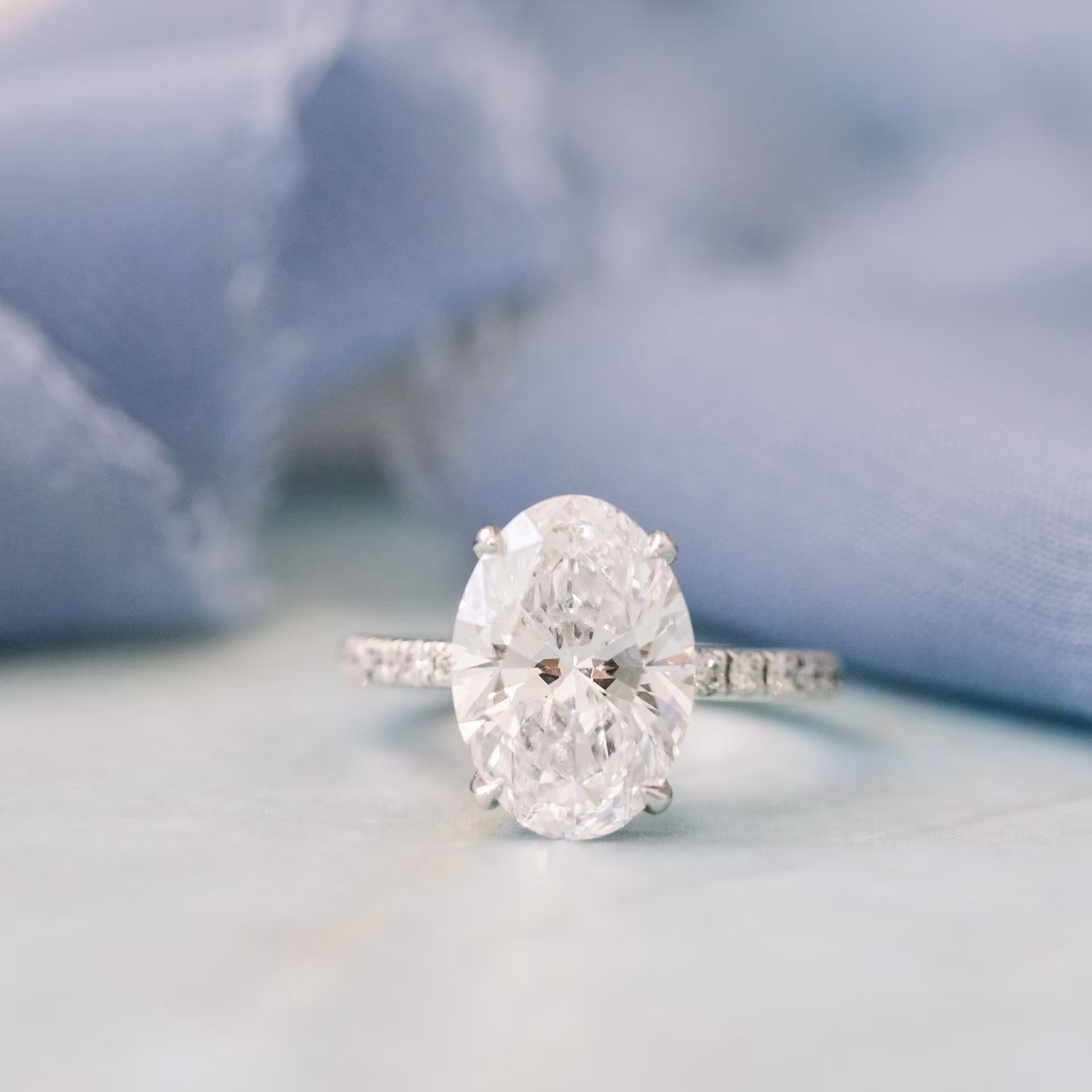Marquise Cut Cluster Styled Lab Grown Diamond Engagement Ring