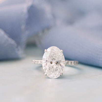 Marquise Cut Cluster Styled Lab Grown Diamond Engagement Ring