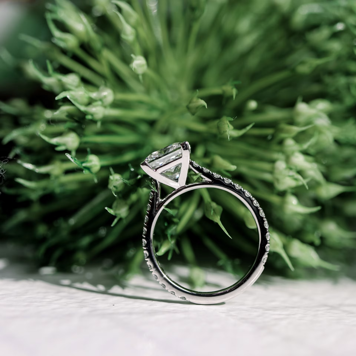Marquise Cut Cluster Styled Lab Grown Diamond Engagement Ring