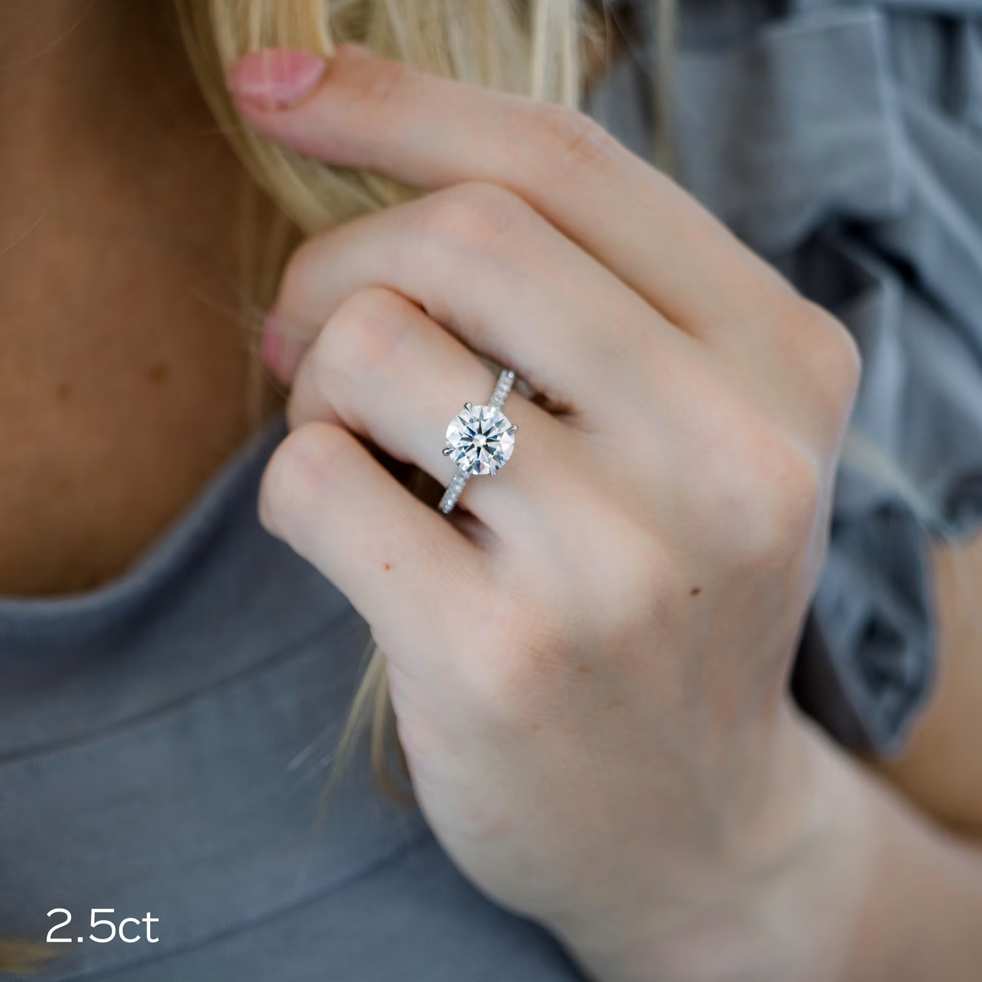 Marquise Cut Cluster Styled Lab Grown Diamond Engagement Ring