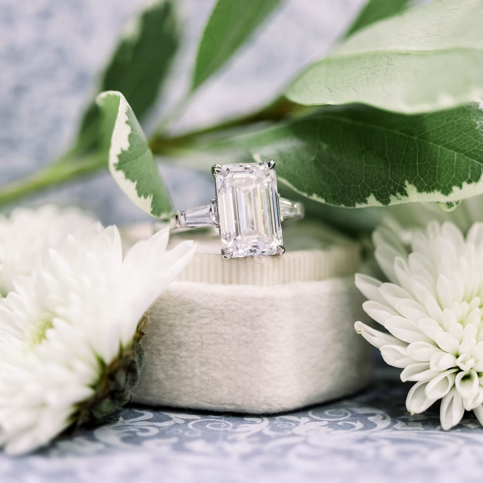 Marquise Cut Cluster Styled Lab Grown Diamond Engagement Ring