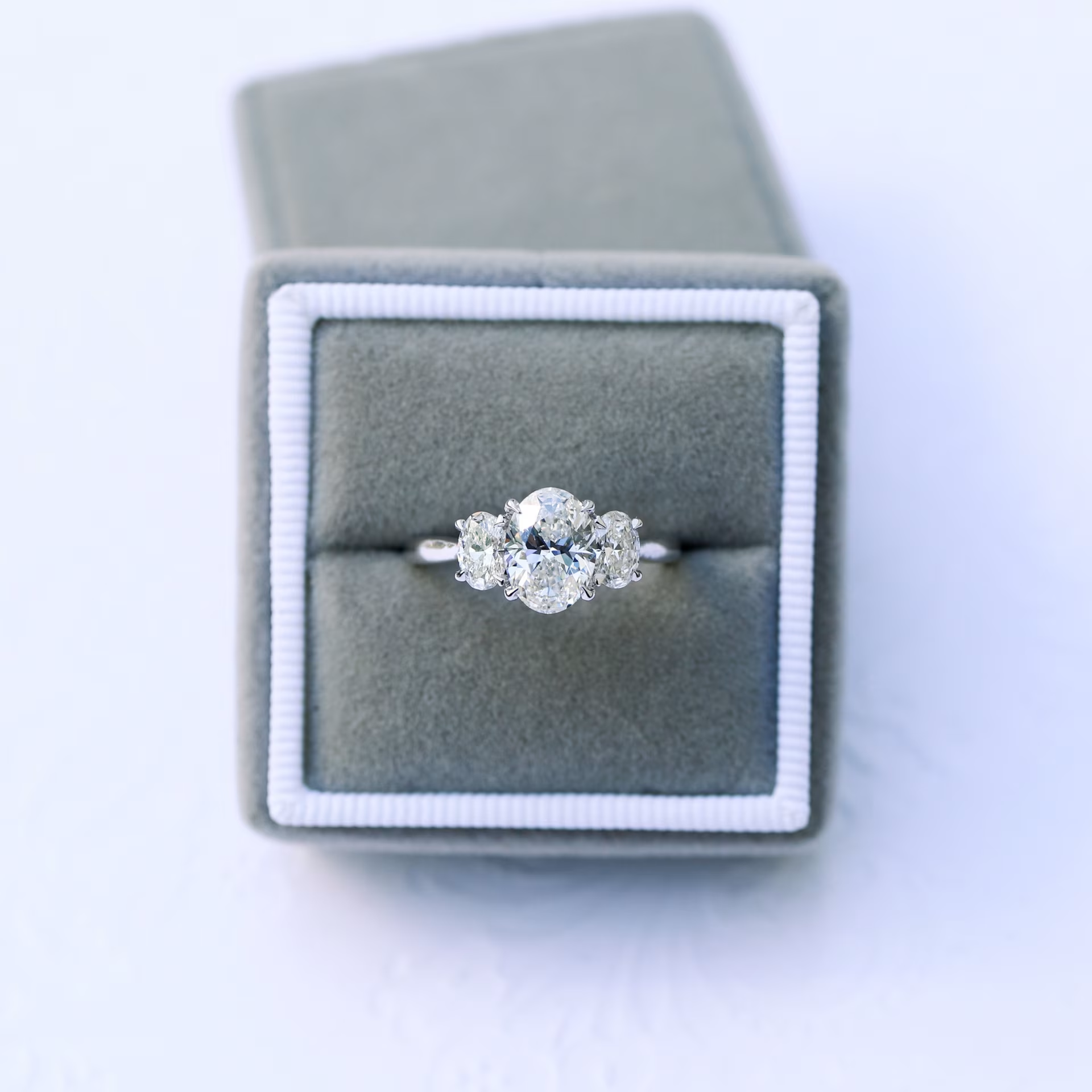 Marquise Cut Cluster Styled Lab Grown Diamond Engagement Ring