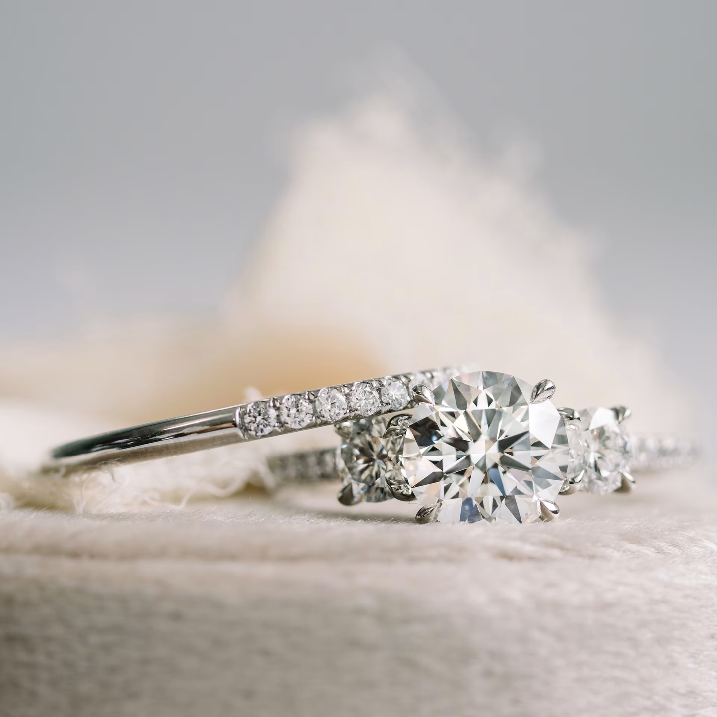 Marquise Cut Cluster Styled Lab Grown Diamond Engagement Ring