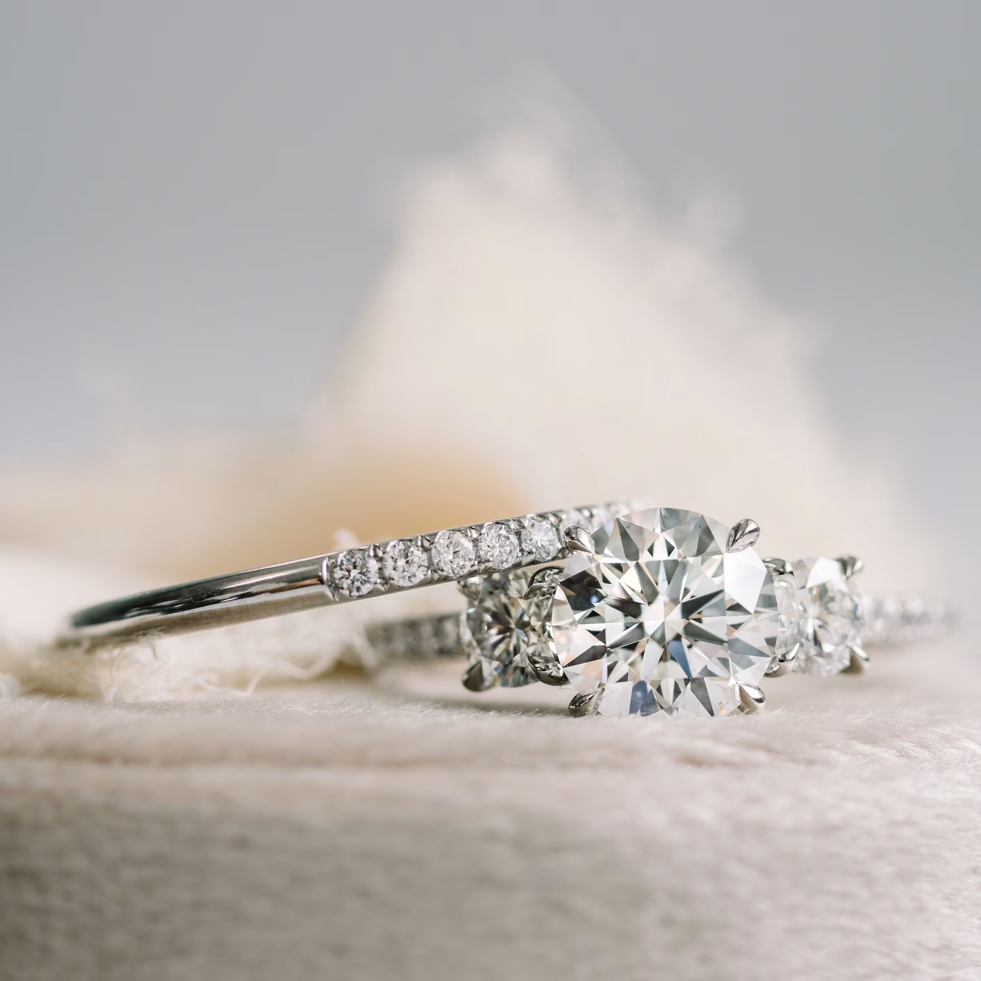 Marquise Cut Cluster Styled Lab Grown Diamond Engagement Ring
