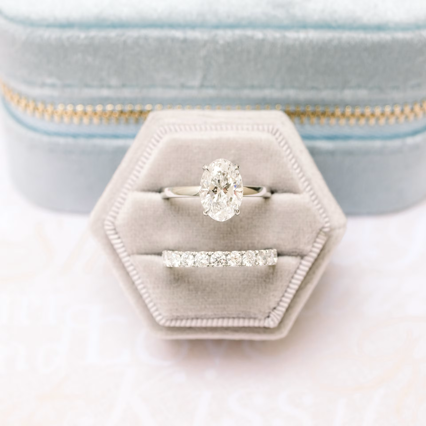 Marquise Cut Cluster Styled Lab Grown Diamond Engagement Ring