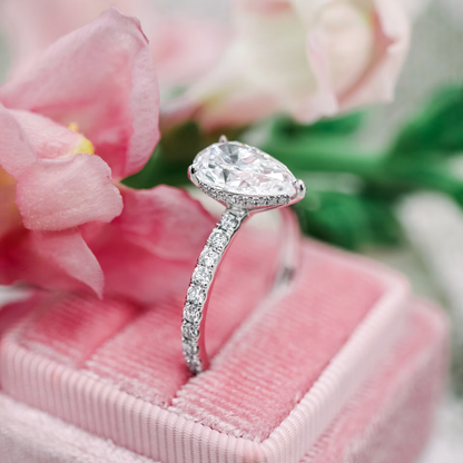 Marquise Cut Cluster Styled Lab Grown Diamond Engagement Ring