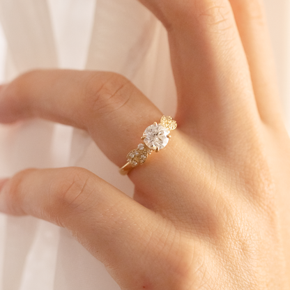 2 CT Round Three Stones Lab Grown Diamond Engagement Ring