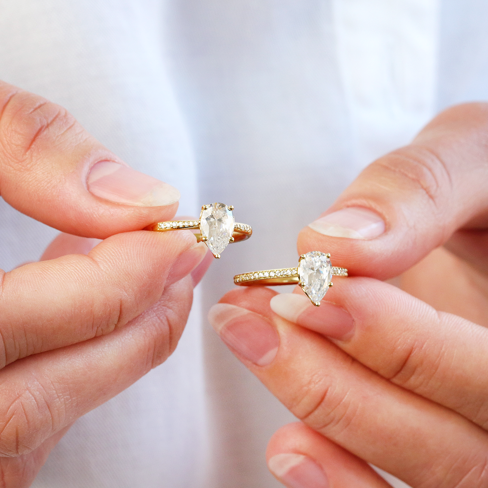 2 CT Round Three Stones Lab Grown Diamond Engagement Ring