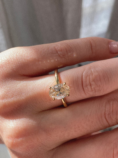 2 CT Round Three Stones Lab Grown Diamond Engagement Ring