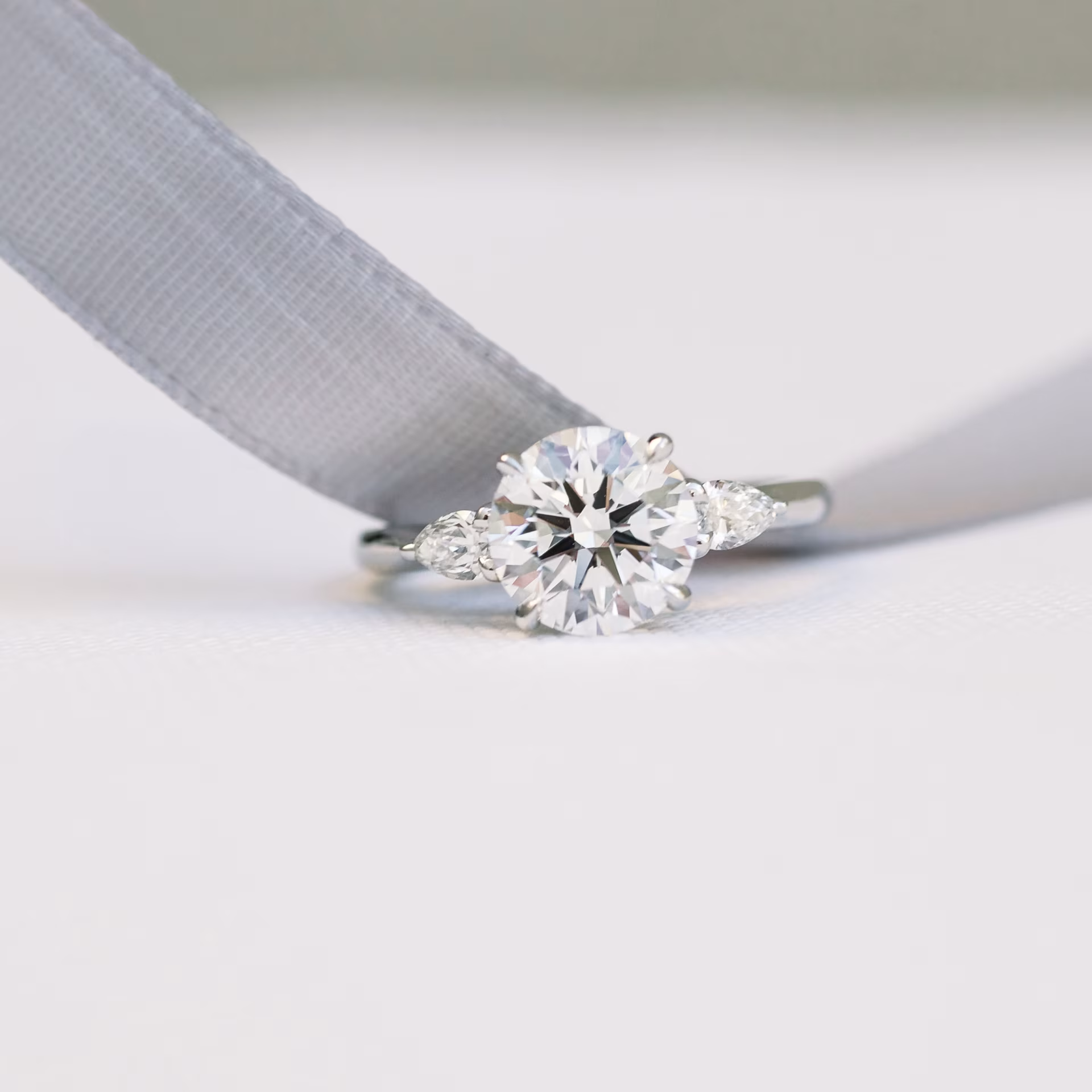 Marquise Cut Cluster Styled Lab Grown Diamond Engagement Ring
