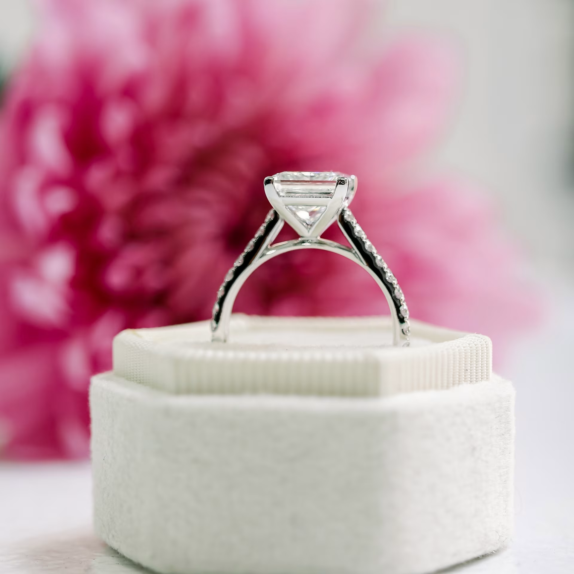 Marquise Cut Cluster Styled Lab Grown Diamond Engagement Ring