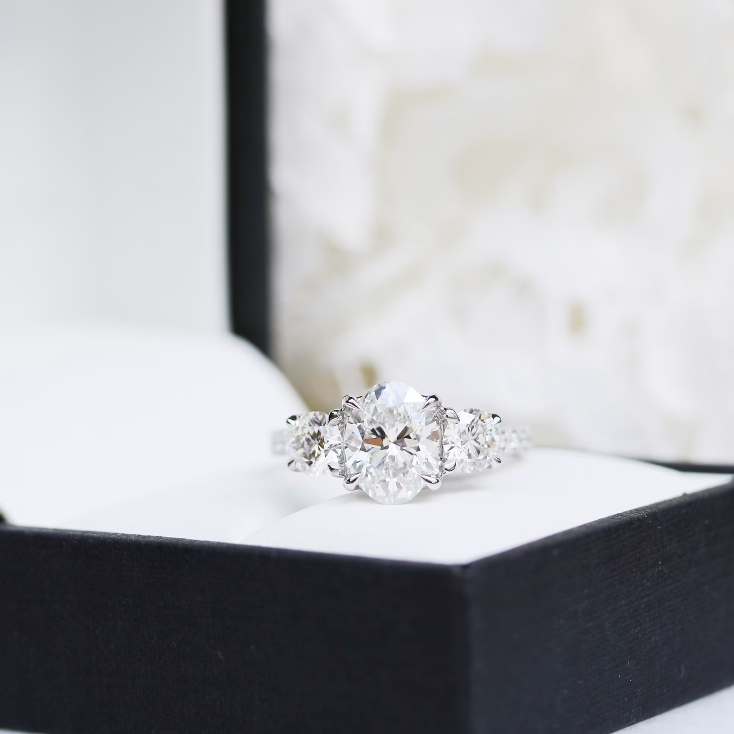 Marquise Cut Cluster Styled Lab Grown Diamond Engagement Ring