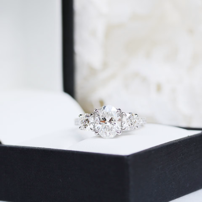 Marquise Cut Cluster Styled Lab Grown Diamond Engagement Ring