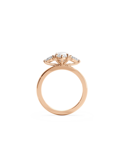 2 CT Round Three Stones Lab Grown Diamond Engagement Ring