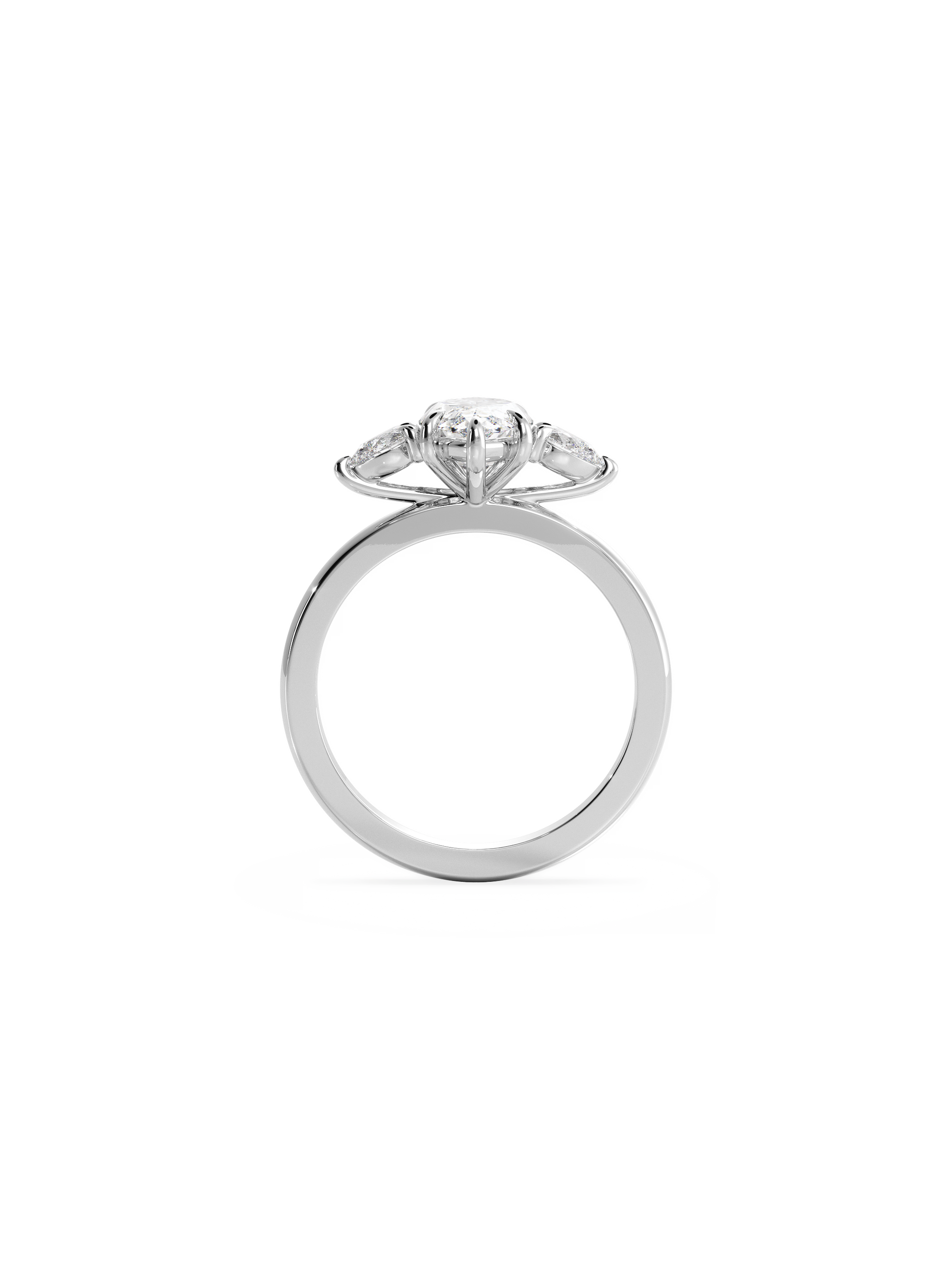 2 CT Round Three Stones Lab Grown Diamond Engagement Ring
