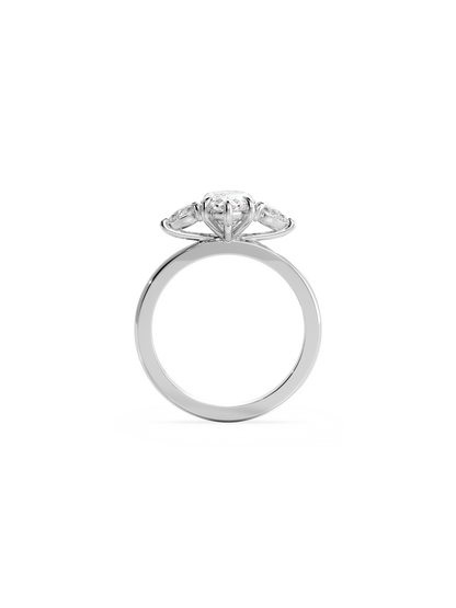 2 CT Round Three Stones Lab Grown Diamond Engagement Ring