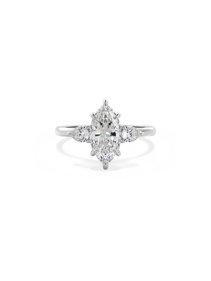 2 CT Round Three Stones Lab Grown Diamond Engagement Ring