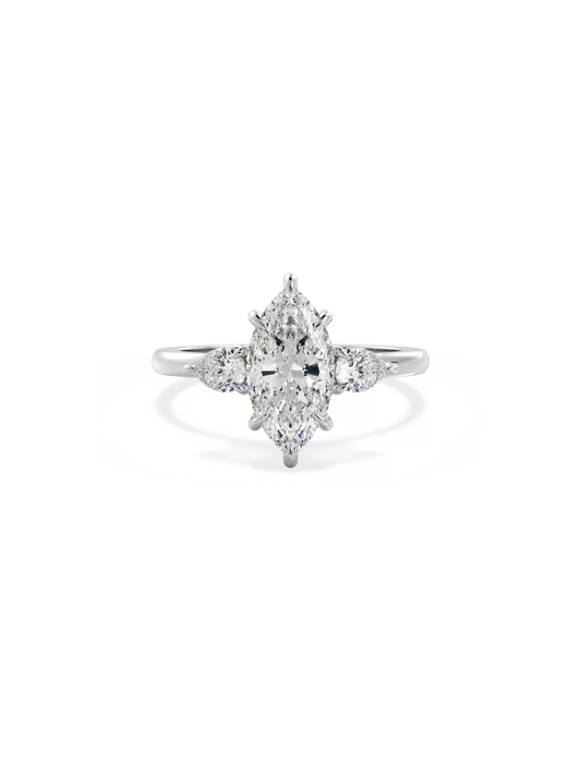 2 CT Round Three Stones Lab Grown Diamond Engagement Ring