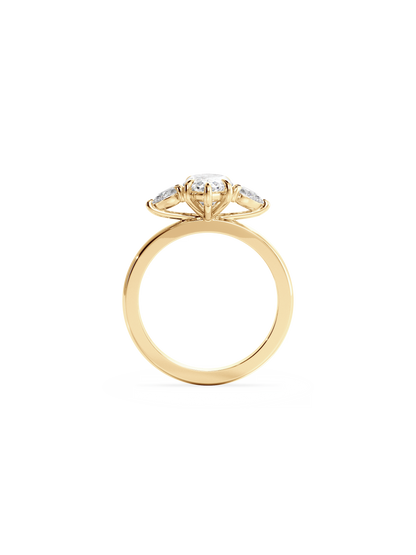 2 CT Round Three Stones Lab Grown Diamond Engagement Ring