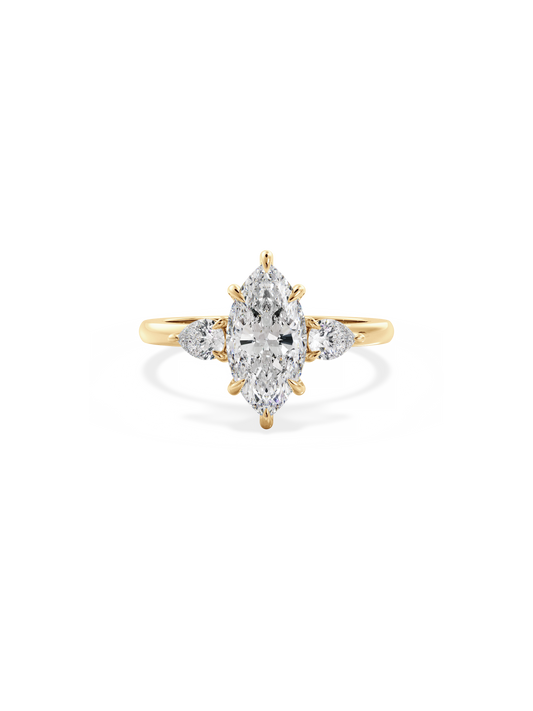 2 CT Round Three Stones Lab Grown Diamond Engagement Ring