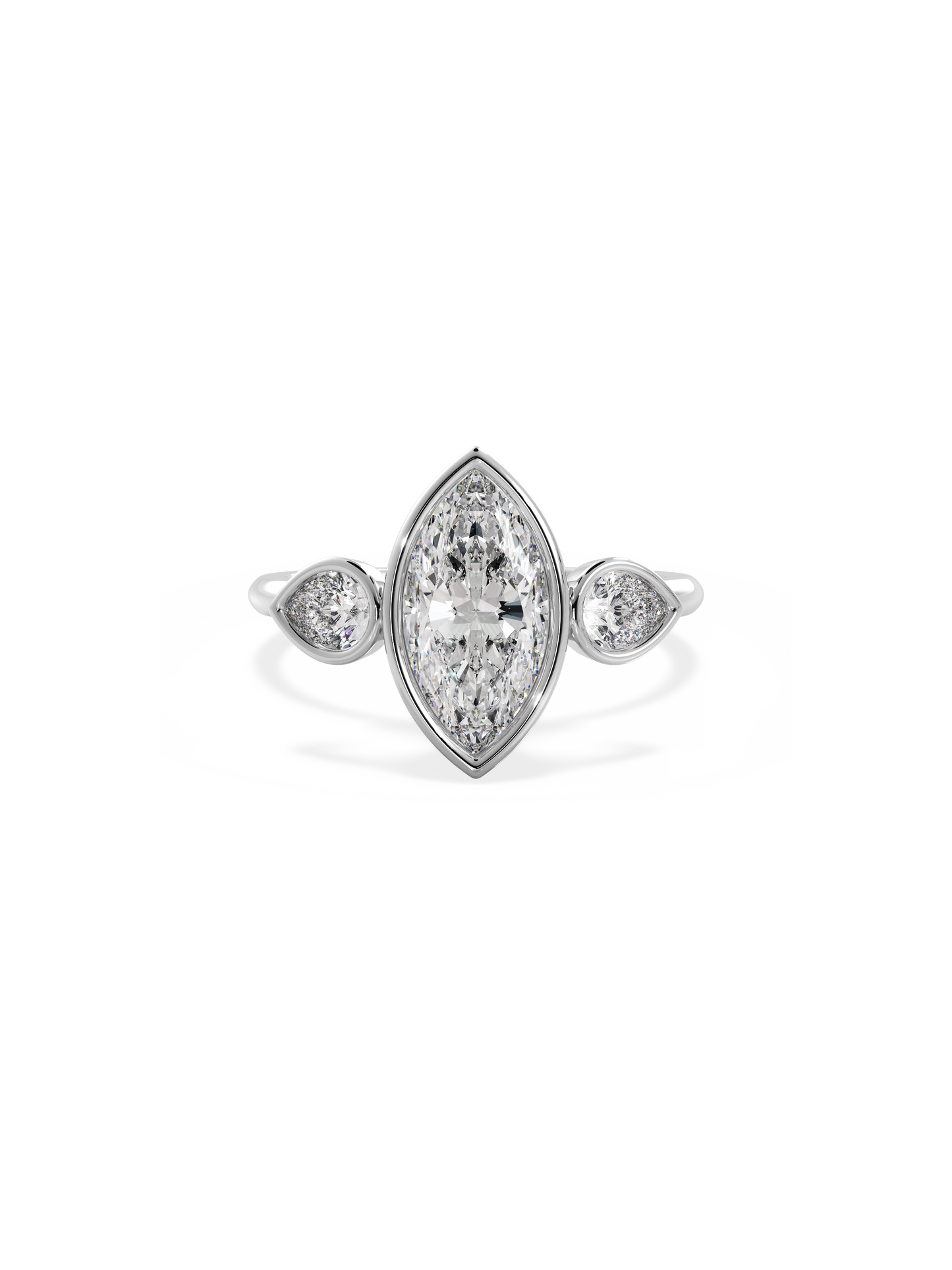 2 CT Round Three Stones Lab Grown Diamond Engagement Ring
