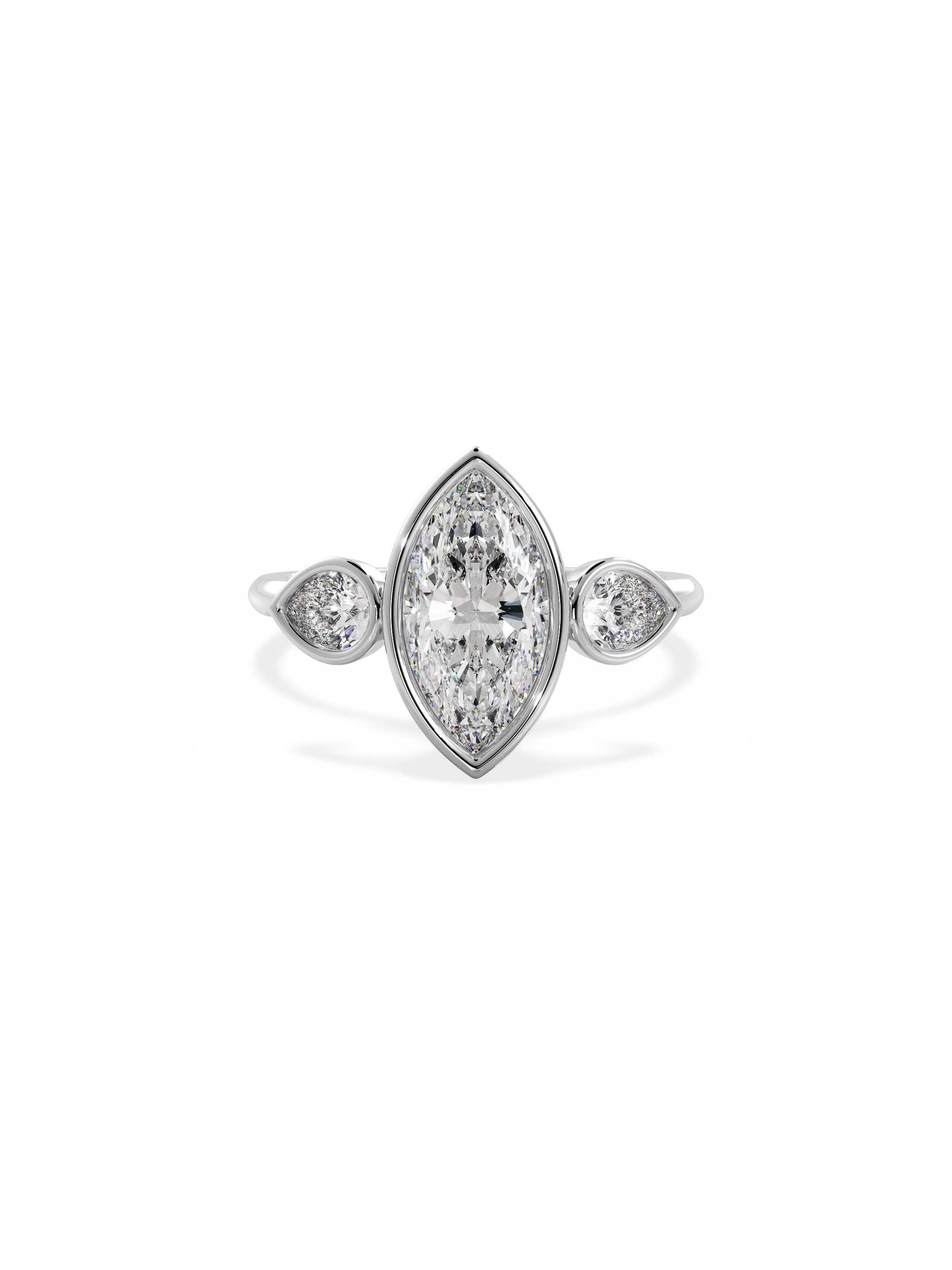 2 CT Round Three Stones Lab Grown Diamond Engagement Ring